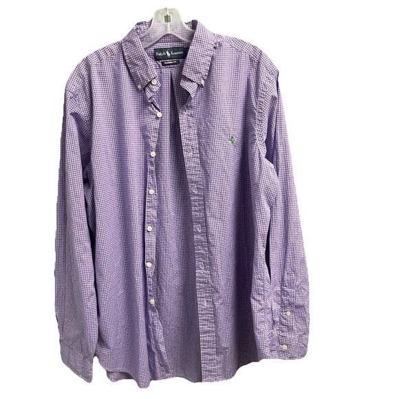 Ralph Lauren Purple Button Down Shirt Plaid Mens Size Large Casual Preppy - Picture 1 of 3